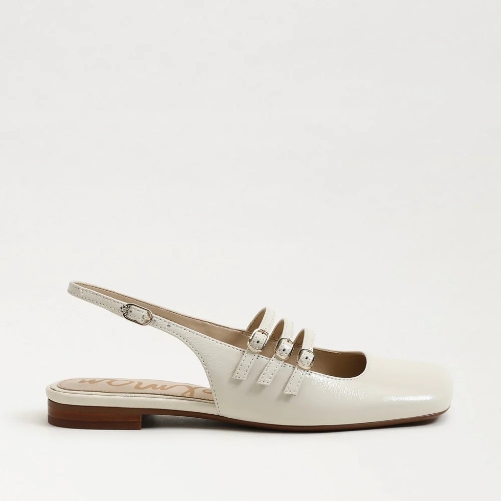 NIB Sam Edelman Ilona Slingback Flat Size 7.5 In Ivory - Picture 2 of 14